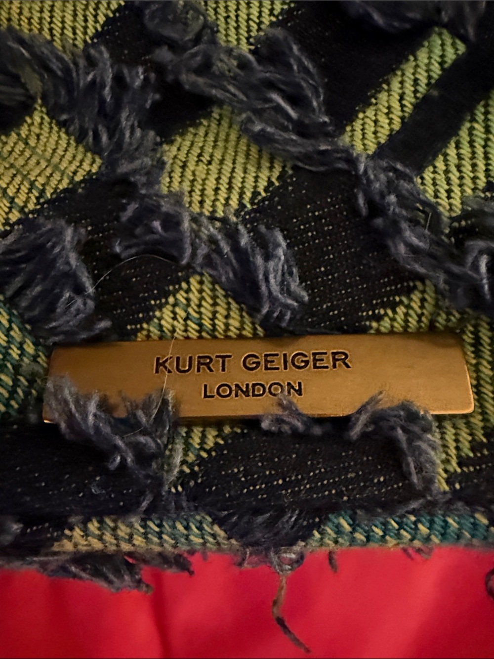 Kurt Geiger Fringed Multi-Tone denim Chain Crossbody Bag - Picture 11 of 11